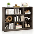 Costway 3-Tier Open Bookcase 8-Cube Floor Standing Storage Shelves Display Cabinet-Gray