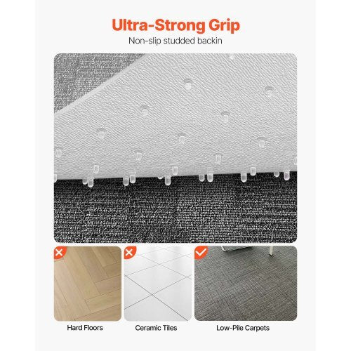 Chair Mat, 36 x 48-inch Office Chair Mat for Carpeted Floors, Plastic Floor Protector Rug with Studded, Non-Slip & Easy to Clean, Smooth Glide Under Desk Rug for Home Office (Rectangular)