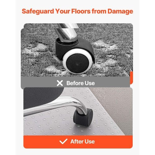 Chair Mat, 36 x 48-inch Office Chair Mat for Carpeted Floors, Plastic Floor Protector Rug with Studded, Non-Slip & Easy to Clean, Smooth Glide Under Desk Rug for Home Office (Rectangular)
