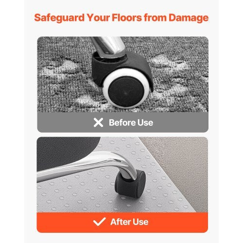 Chair Mat with Lip, 36 x 48-inch Office Chair Mat for Low Pile Carpeted Floors, Plastic Floor Protector Rug with Studded, Non-Slip & Easy to Clean, Smooth Glide Under Desk Rug for Home Office