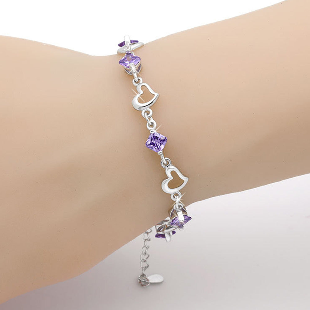 Silver-Plated Heart Bracelet Jewelry