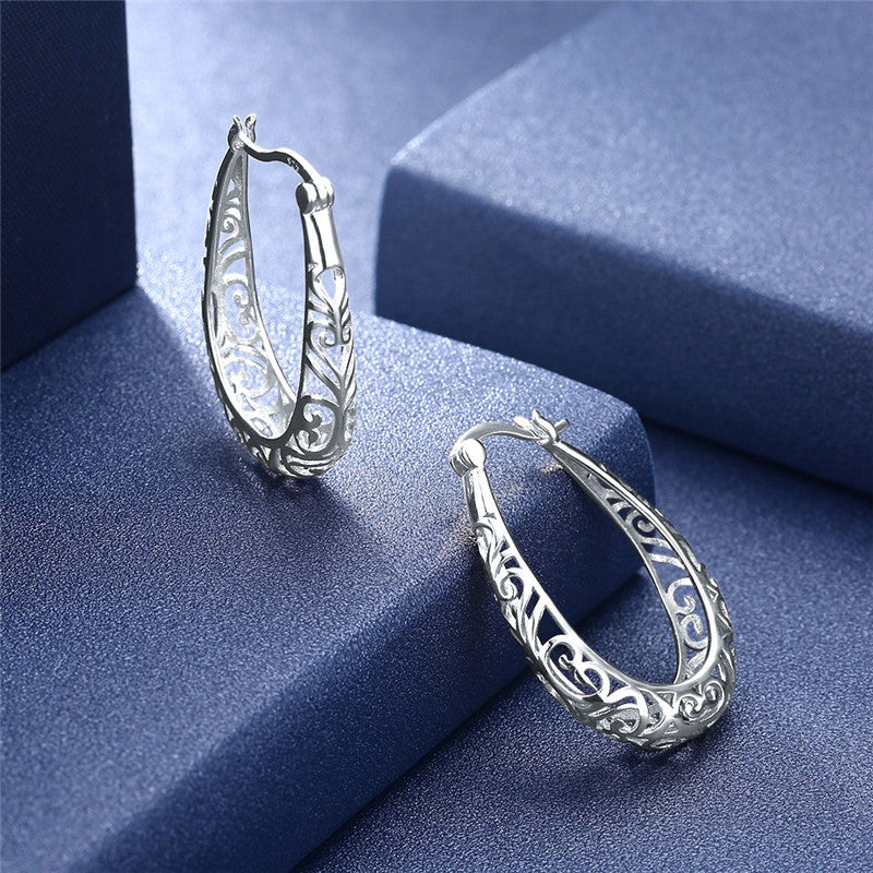 S925 Silver Hollow Earrings Jewelry