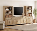 Oak Farmhouse Entertainment Center For TVs Up To 75 Inches