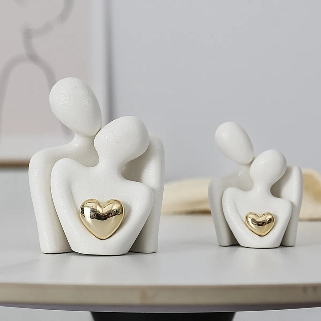 Gold-Plated Heart Ceramic Ornament