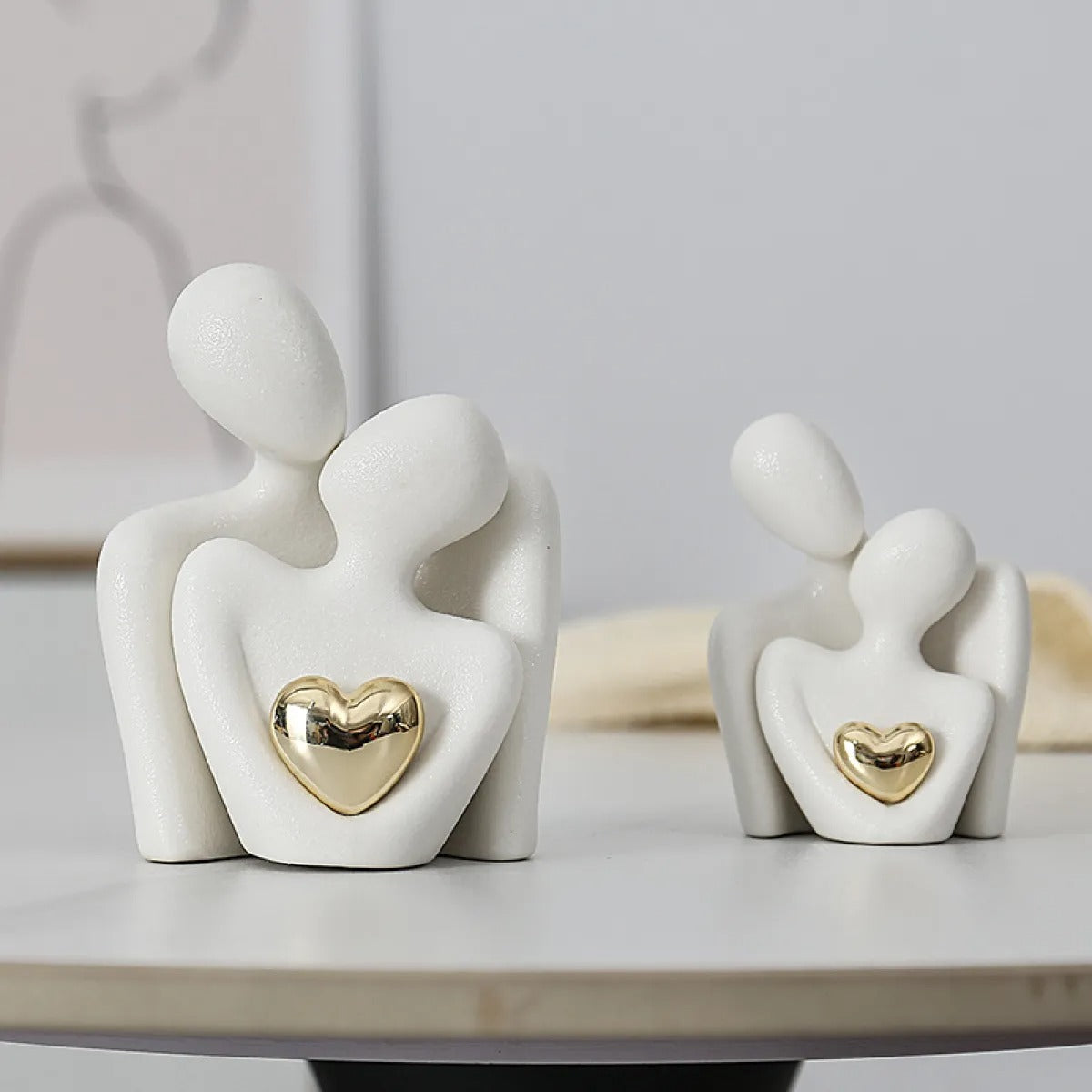 Gold-Plated Heart Ceramic Ornament
