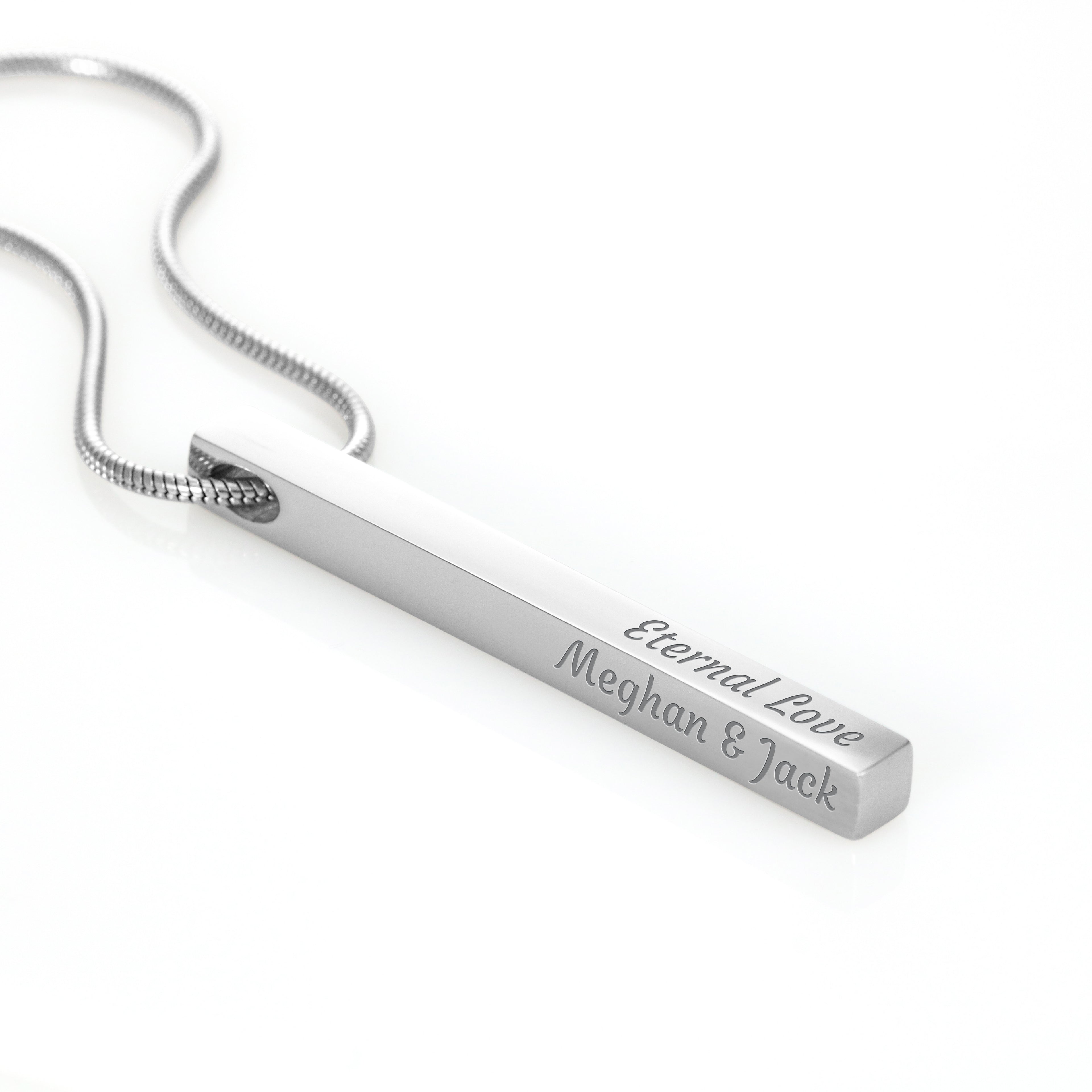 4-Sided Stick Necklace - Engraved