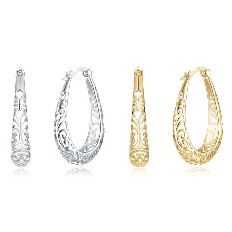S925 Silver Hollow Earrings Jewelry