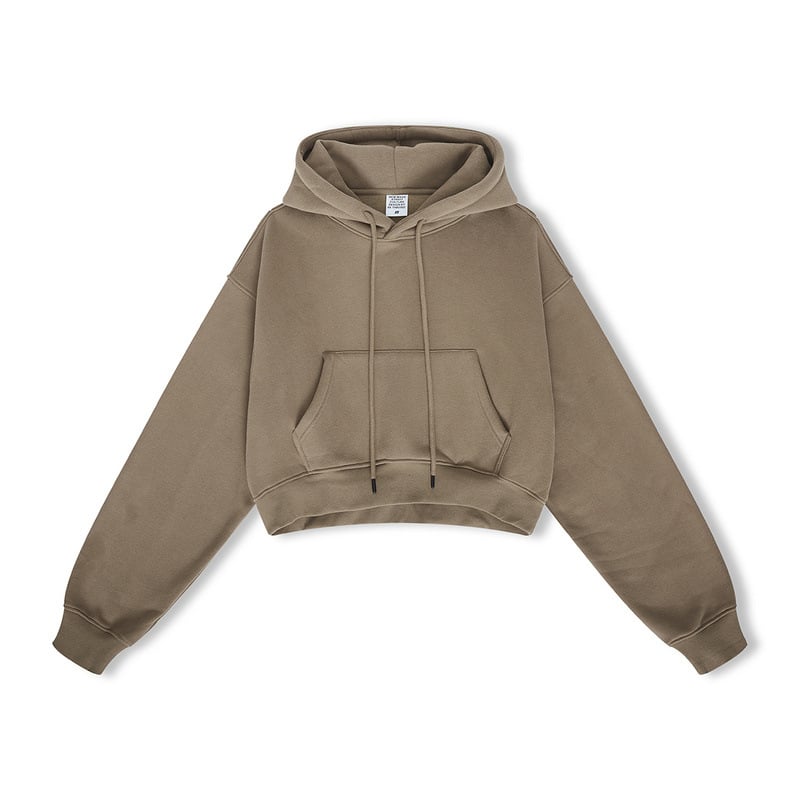 High Street Women's Short Hooded Plush Sweater