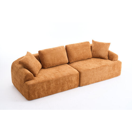 LuxeLiving™ – 4‑Seater Compression Sofa with Pillows (US Warehouse)