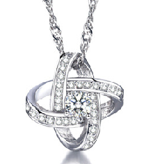 Jewelry Set with Diamonds: Necklace, Bracelet, Earrings