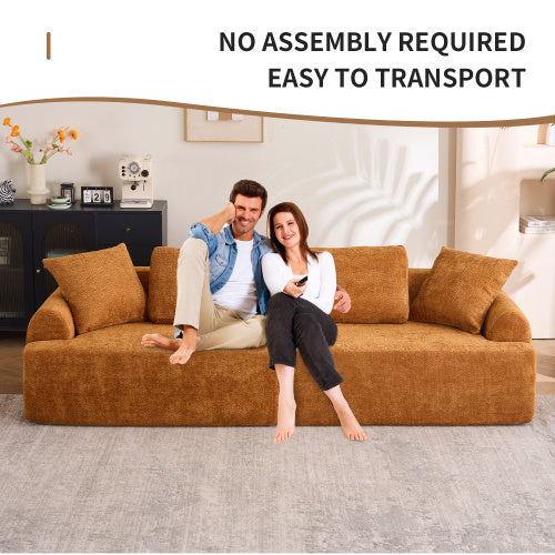 LuxeLiving™ – 4‑Seater Compression Sofa with Pillows (US Warehouse)
