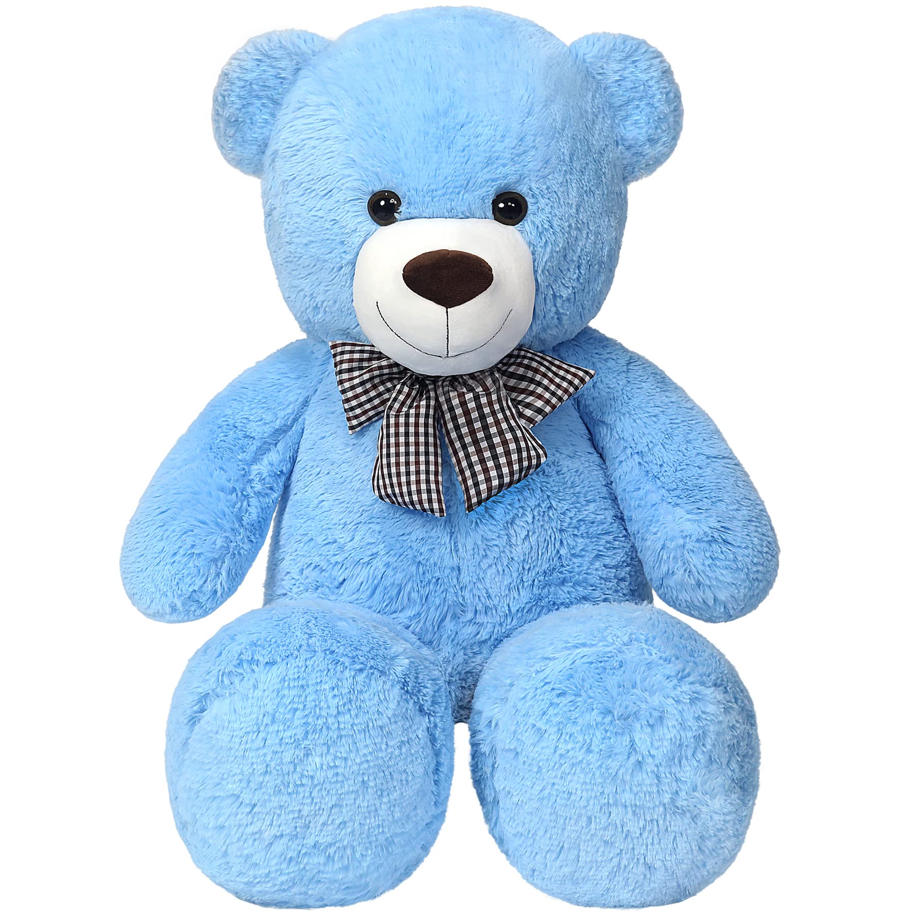 SNOWOLF 1.2M Giant Teddy Bear Plush Toy 4ft Big Cuddly Stuffed Animals Doll Gift for Valentines Kids Girlfriend (Blue 47 in/120cm)
