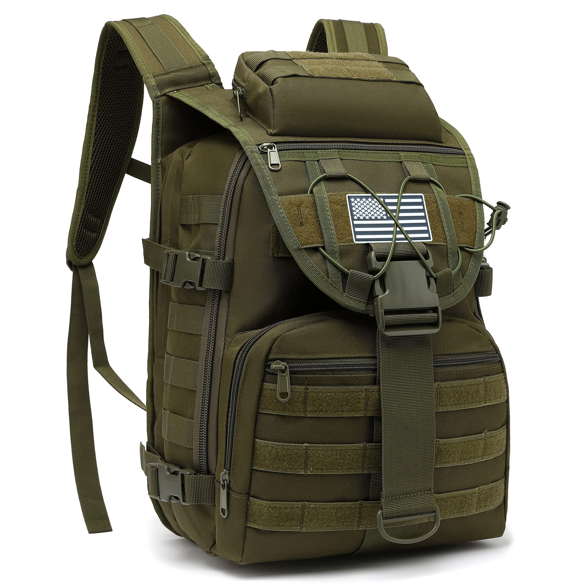 Yusudan Military Tactical Backpack for Men Survival Army Backpacks for Camping Hiking Trekking (Green)