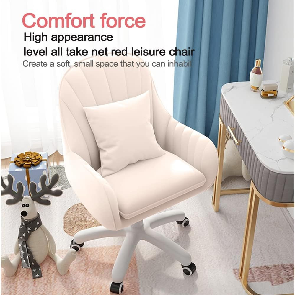 Velvet Mid Back Office Chair With Adjustable Height