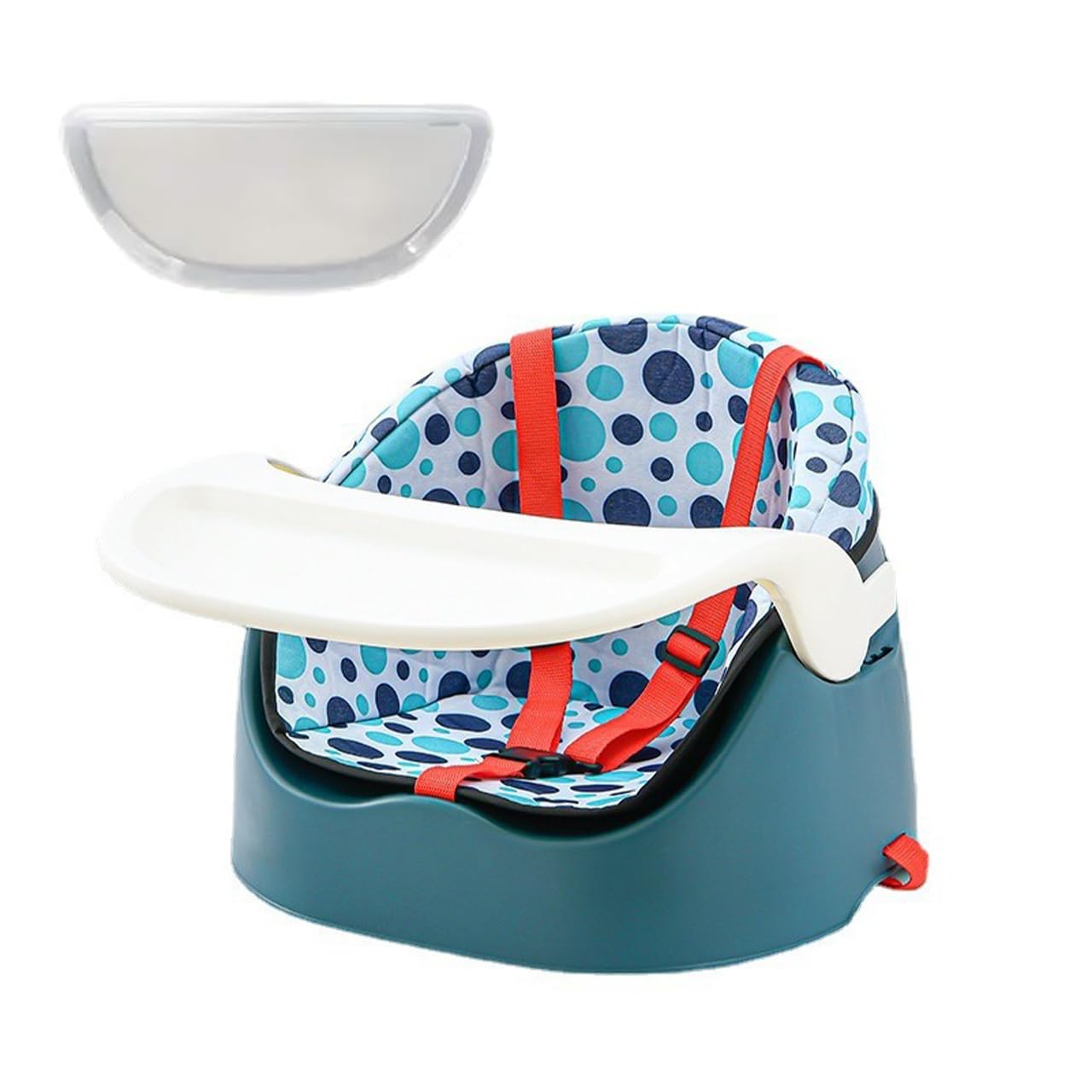 JINLEEANDAN Multi Seat 3-in-1 Baby & Toddler，Removable Tray and Buckle Strap，Detachable Seat Cover with Separate Dinner Plate (Blue)