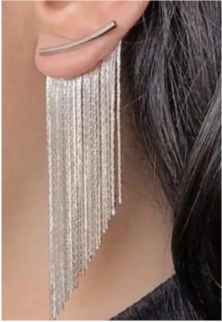 Gold Tassel Drop Earrings
