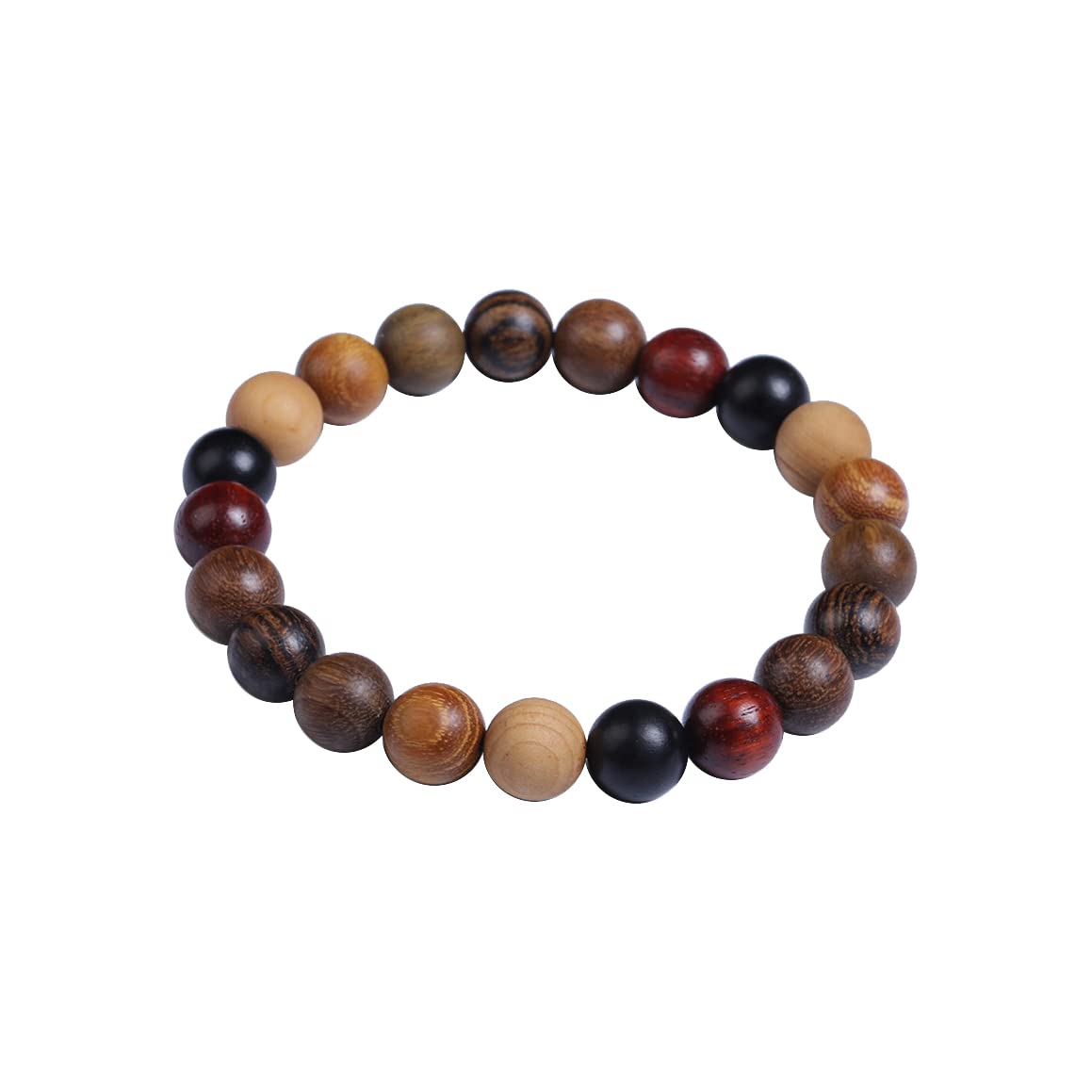 COLORFUL BLING Handmade Wooden Prayer Beaded Bracelet for Men Women Tibetan Buddhist Meditation Mala Beaded Stretch Bracelet Bangle Wood Jewelry-mix
