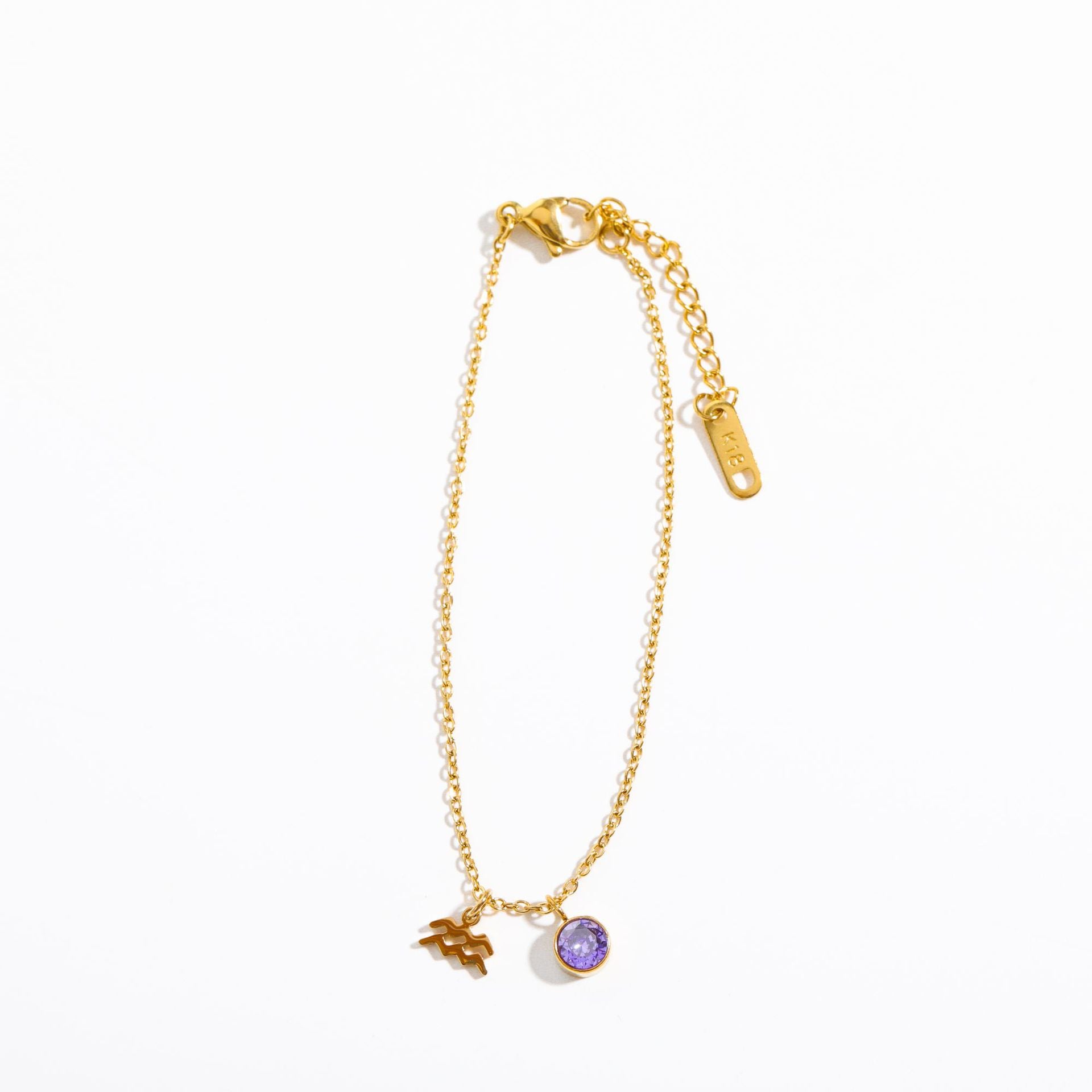 Zodiac Birthstone Steel Bracelet for Women
