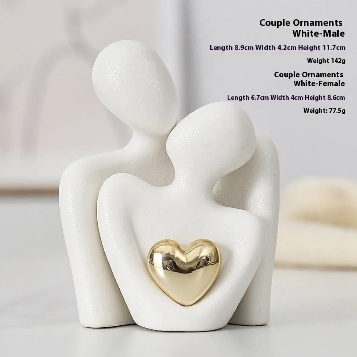 Gold-Plated Heart Ceramic Ornament