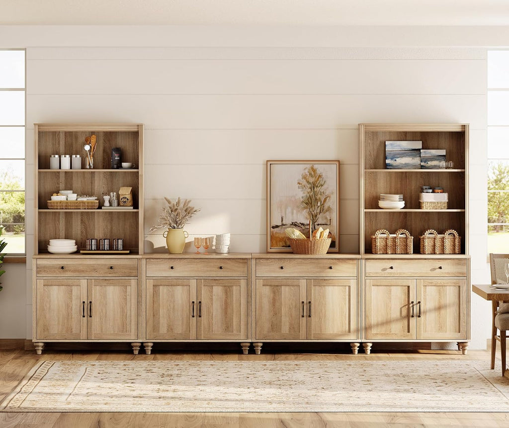 Oak Farmhouse Entertainment Center For TVs Up To 75 Inches