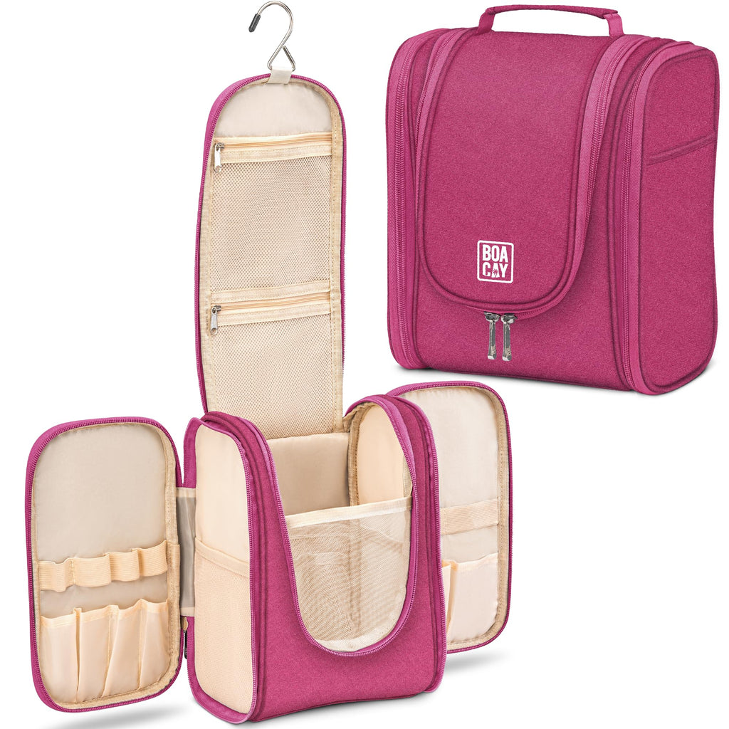 BOACAY Hanging Travel Toiletry Bag for Women and Men Makeup Bag Bathroom & Shower Organizer Kit for Accessories Cosmetics Travel Essentials