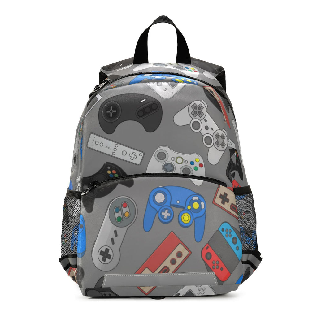 Gamepad Weapon Preschool Backpacks，Kids Casual Travel Bookbag with Leash，Cute Toddler Backpacks for Boys and Girls