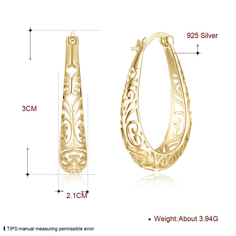 S925 Silver Hollow Earrings Jewelry