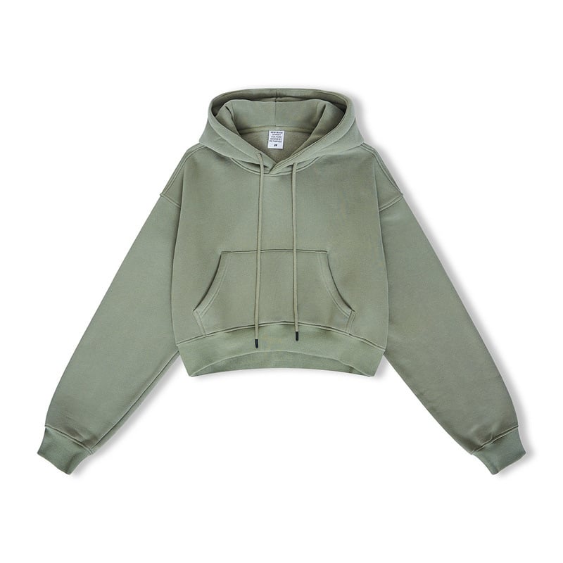 High Street Women's Short Hooded Plush Sweater