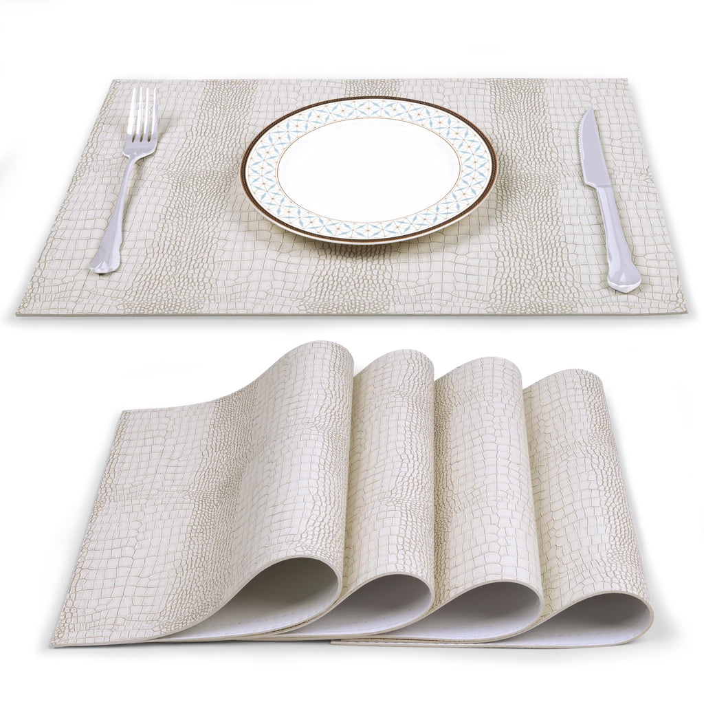 Elegant Croco-Textured Table Mats 4 Set