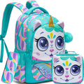 Meetbelify Backpacks for Girls School Bag Cute Girls Backpacks Ages 8-10 with Lunch Box Kids Bookbag Set Travel Backpack for Preschool Kindergarten Elementary Students Backpack to School Supplies
