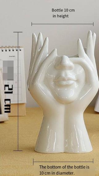 Nordic Creative White Ceramic Body Art Vase Decor