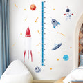 Space Rocket Height Stickers for Children's Room Decor