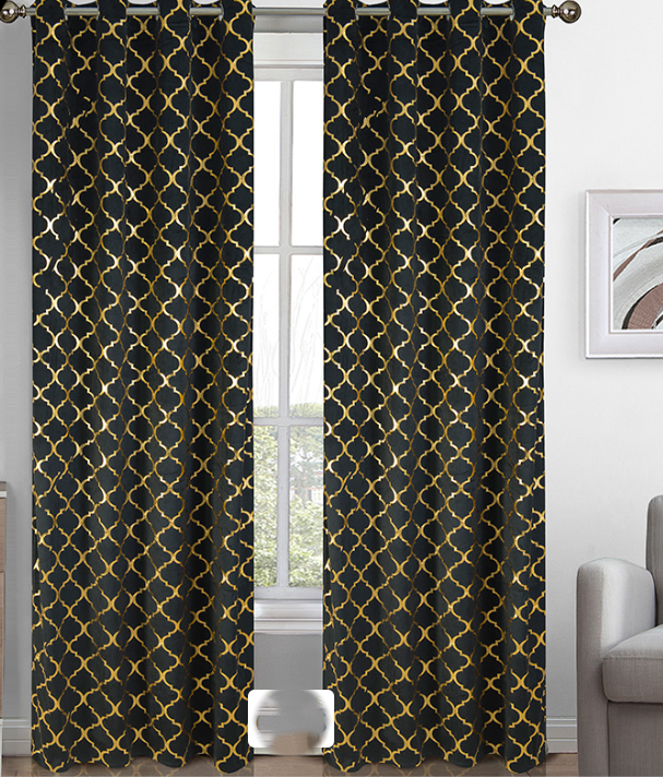 Bronzing Black Curtain Panel for Home Decor and Blackout