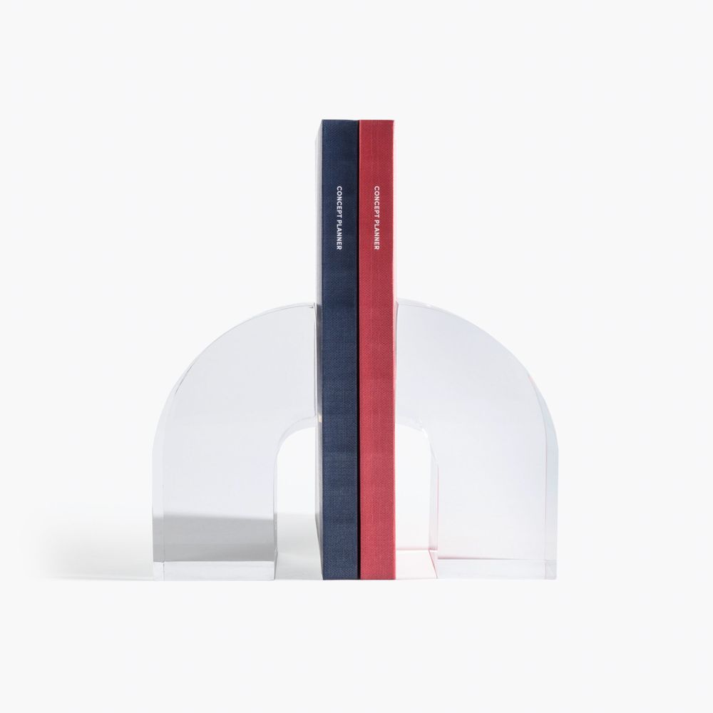 Acrylic Arc Bookends - Clear