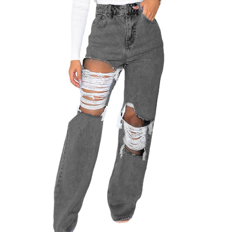 Women's Hip Hop Trendy Washed Street Trousers