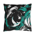 Decorative Indoor/outdoor Pillow - Black Green White Abstract Pattern