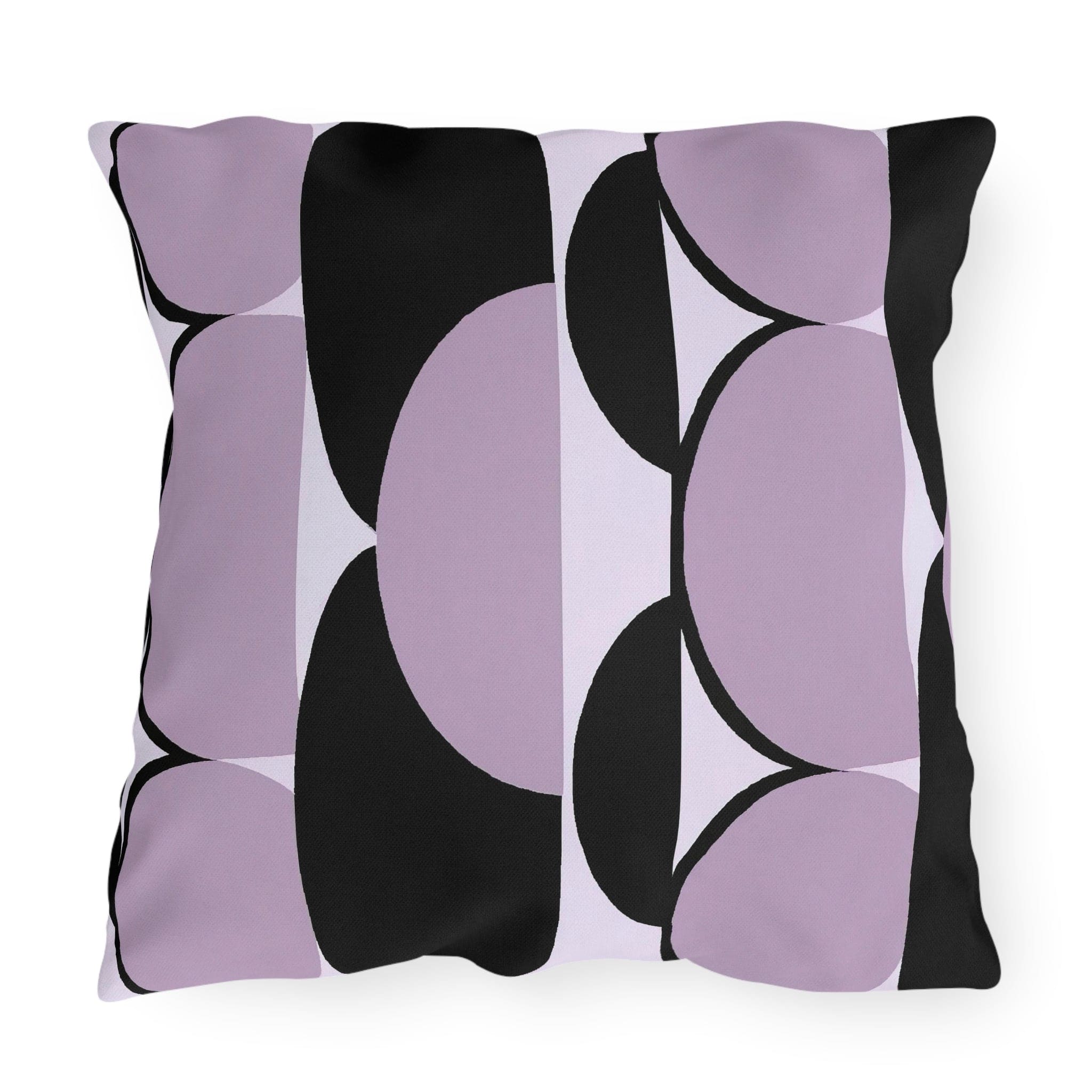 Decorative Indoor/outdoor Pillow - Geometric Lavender and Black