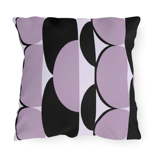 Decorative Indoor/outdoor Pillow - Geometric Lavender and Black