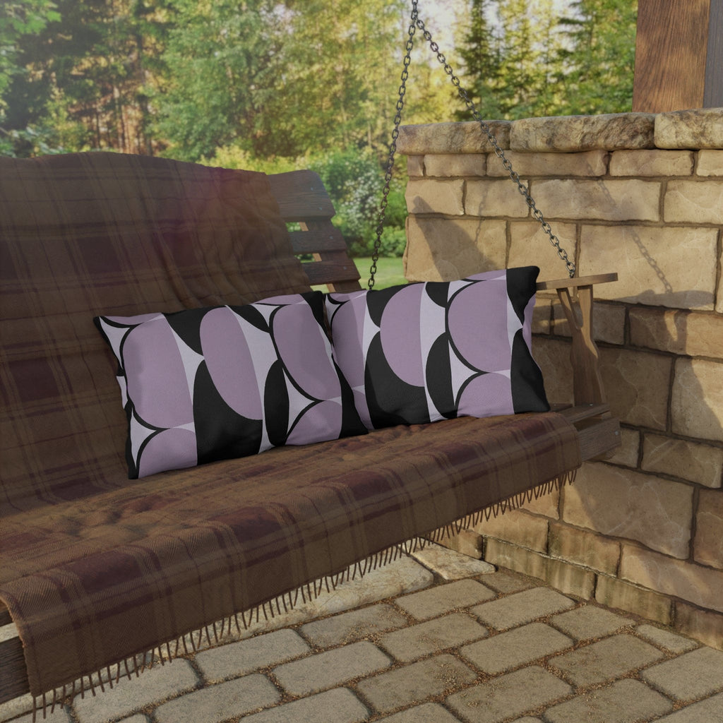 Decorative Indoor/outdoor Pillow - Geometric Lavender and Black