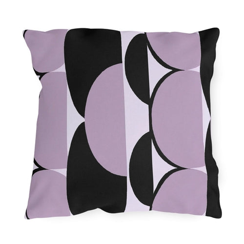 Decorative Indoor/outdoor Pillow - Geometric Lavender and Black