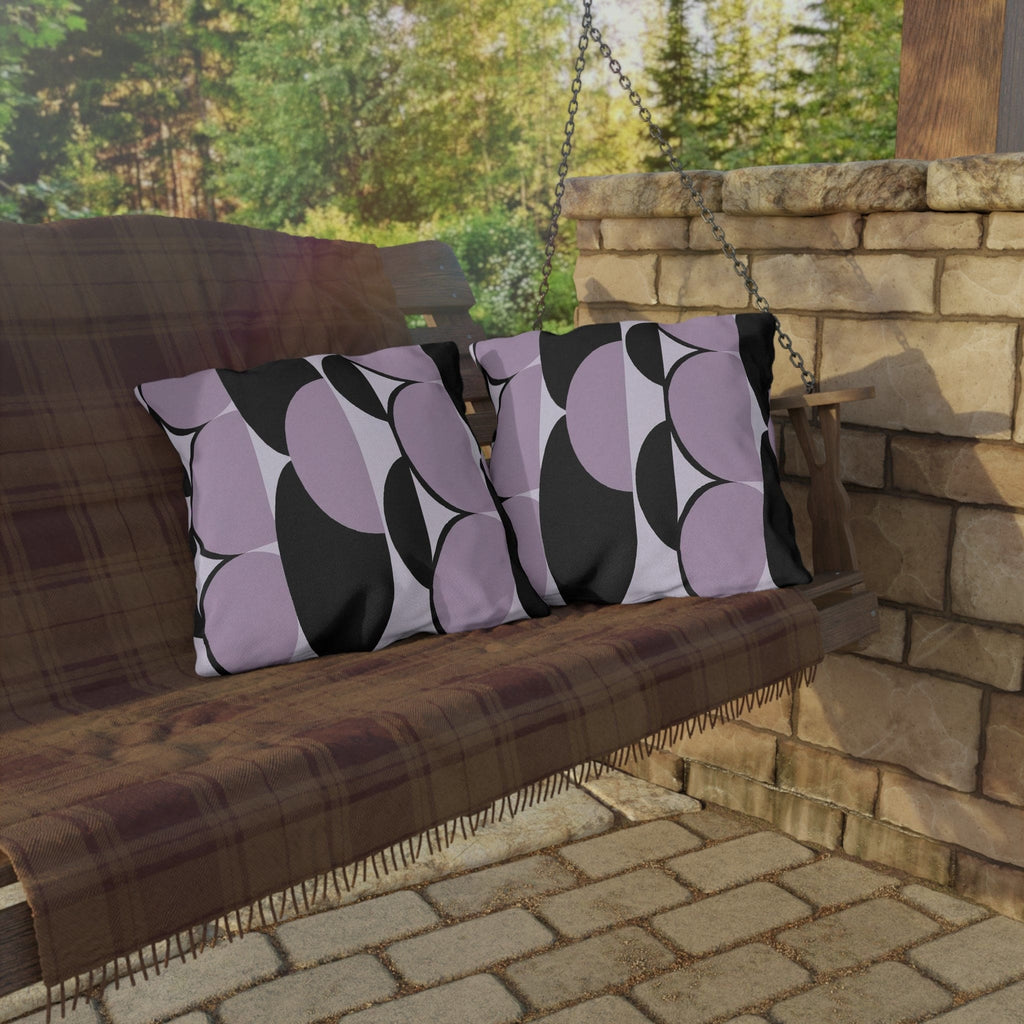 Decorative Indoor/outdoor Pillow - Geometric Lavender and Black