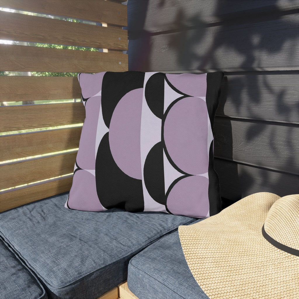 Decorative Indoor/outdoor Pillow - Geometric Lavender and Black