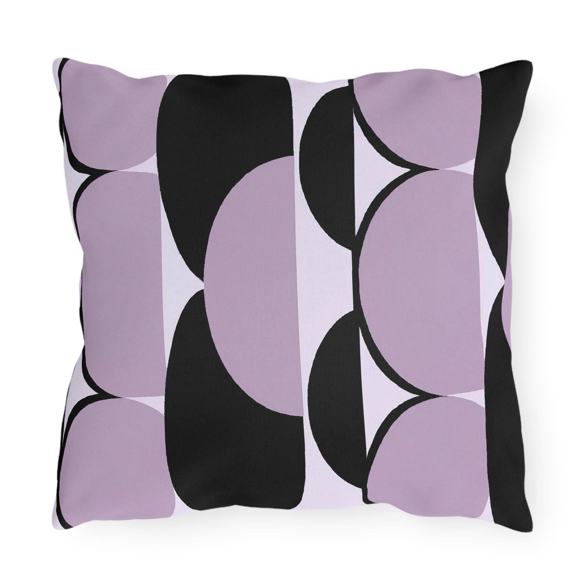 Decorative Indoor/outdoor Pillow - Geometric Lavender and Black