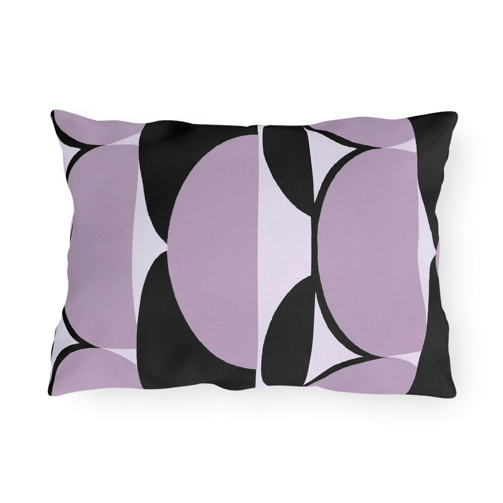 Decorative Indoor/outdoor Pillow - Geometric Lavender and Black