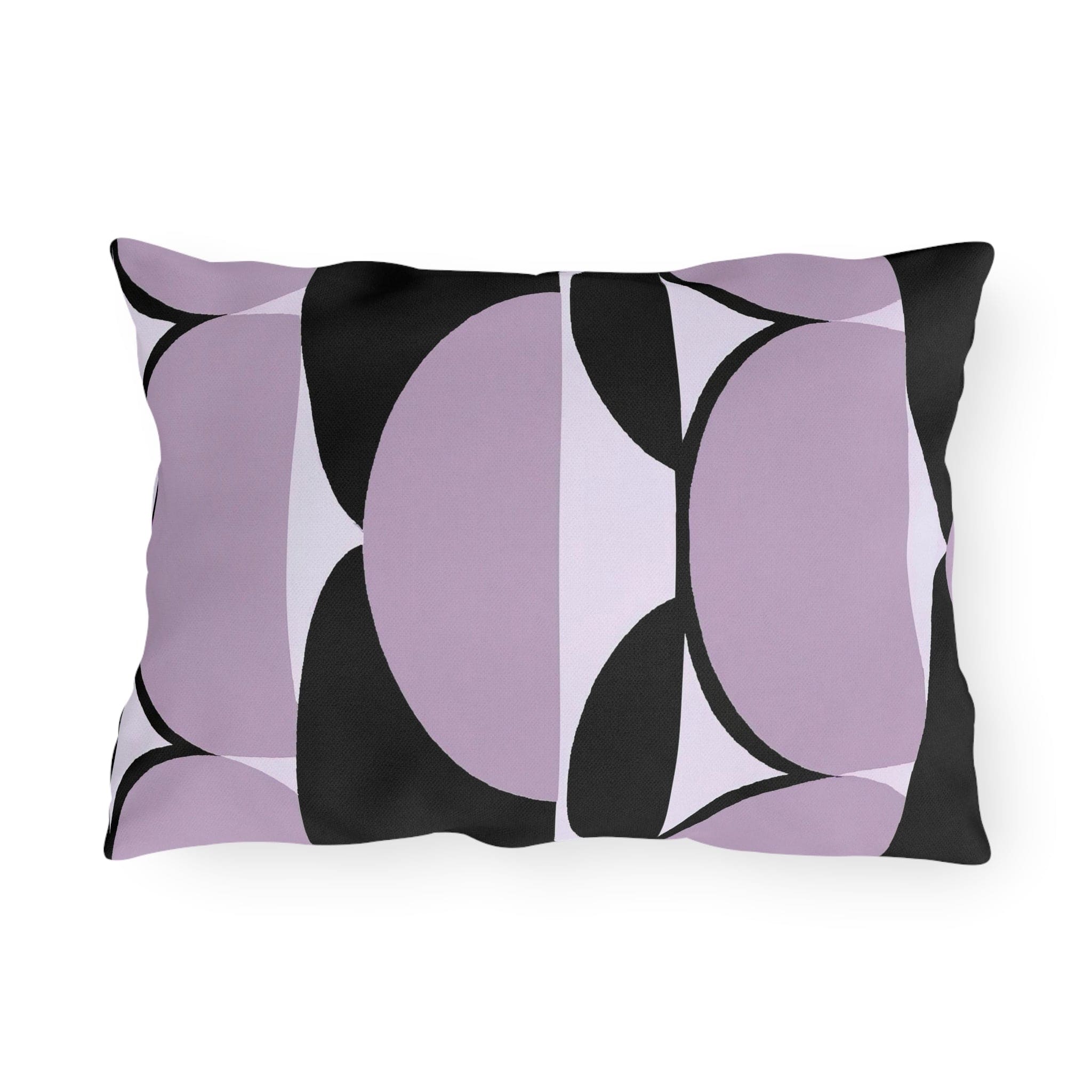 Decorative Indoor/outdoor Pillow - Geometric Lavender and Black