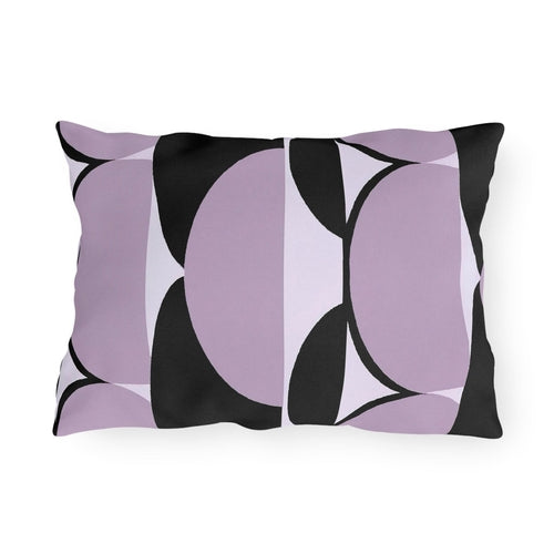 Decorative Indoor/outdoor Pillow - Geometric Lavender and Black