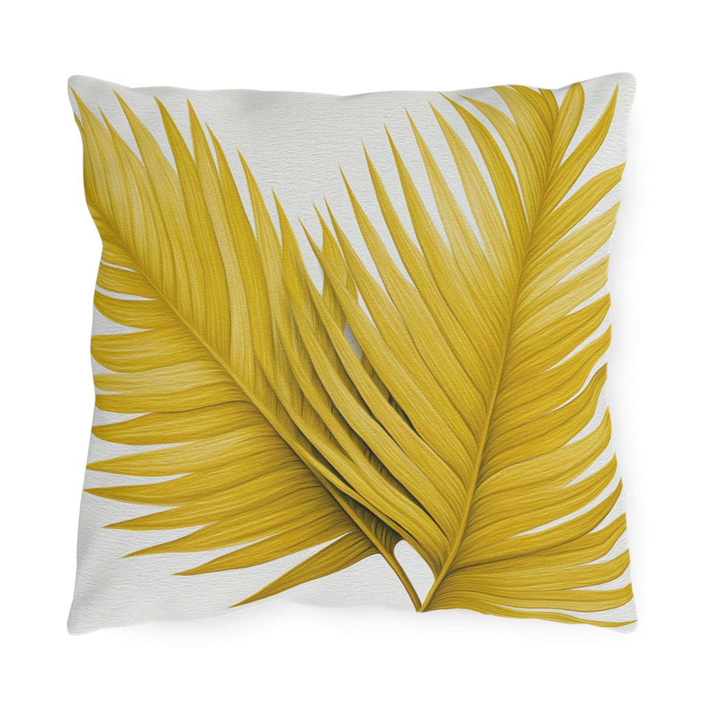 Decorative Indoor/outdoor Pillow - Yellow Palm Tree Leaves