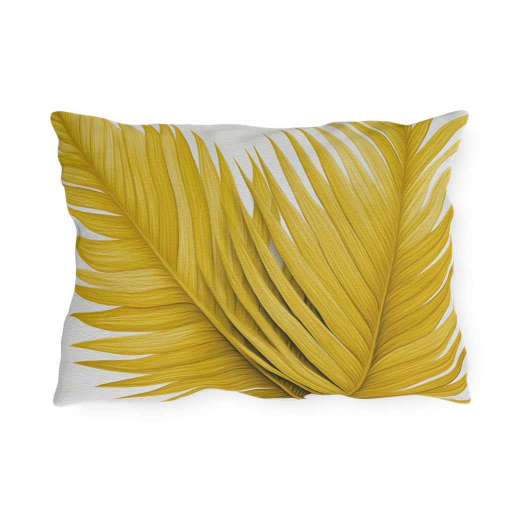 Decorative Indoor/outdoor Pillow - Yellow Palm Tree Leaves