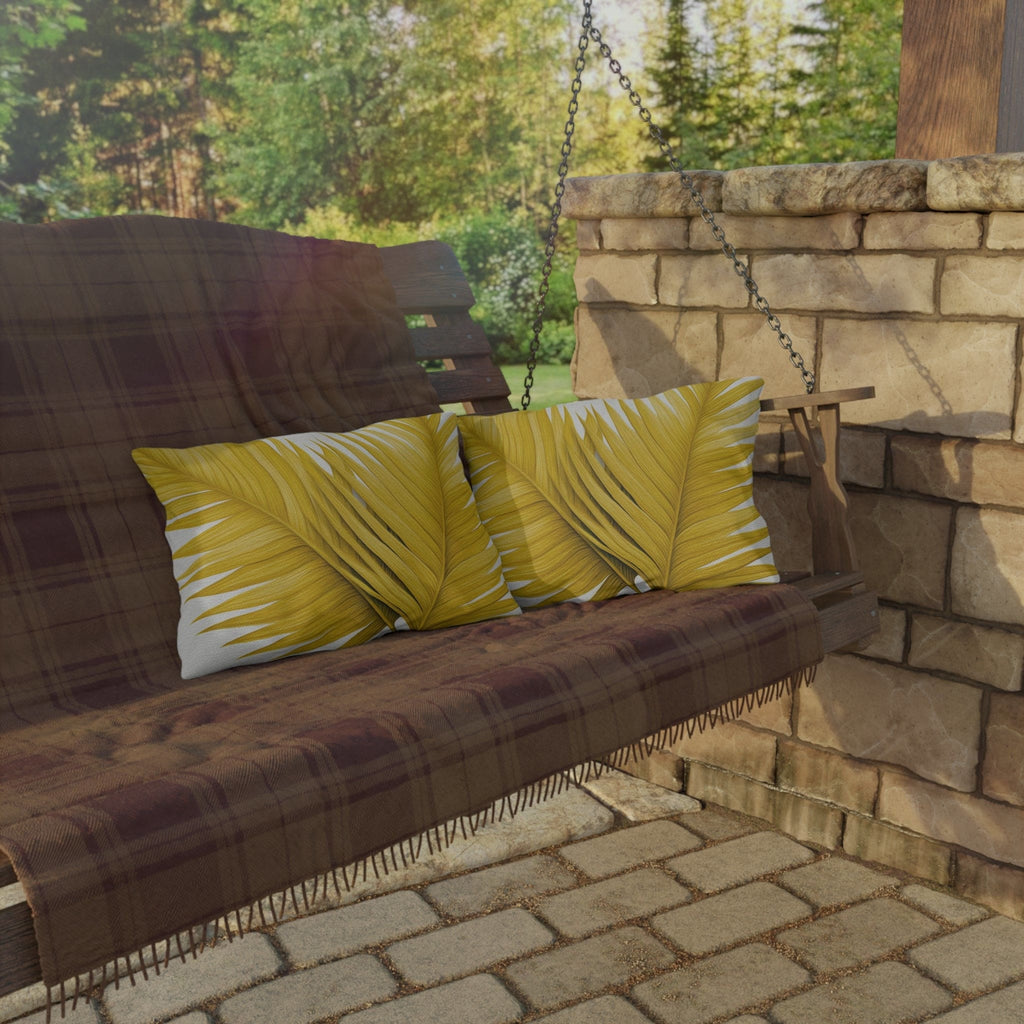 Decorative Indoor/outdoor Pillow - Yellow Palm Tree Leaves