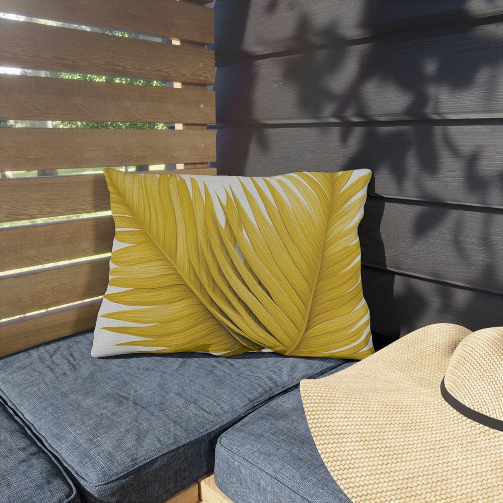 Decorative Indoor/outdoor Pillow - Yellow Palm Tree Leaves
